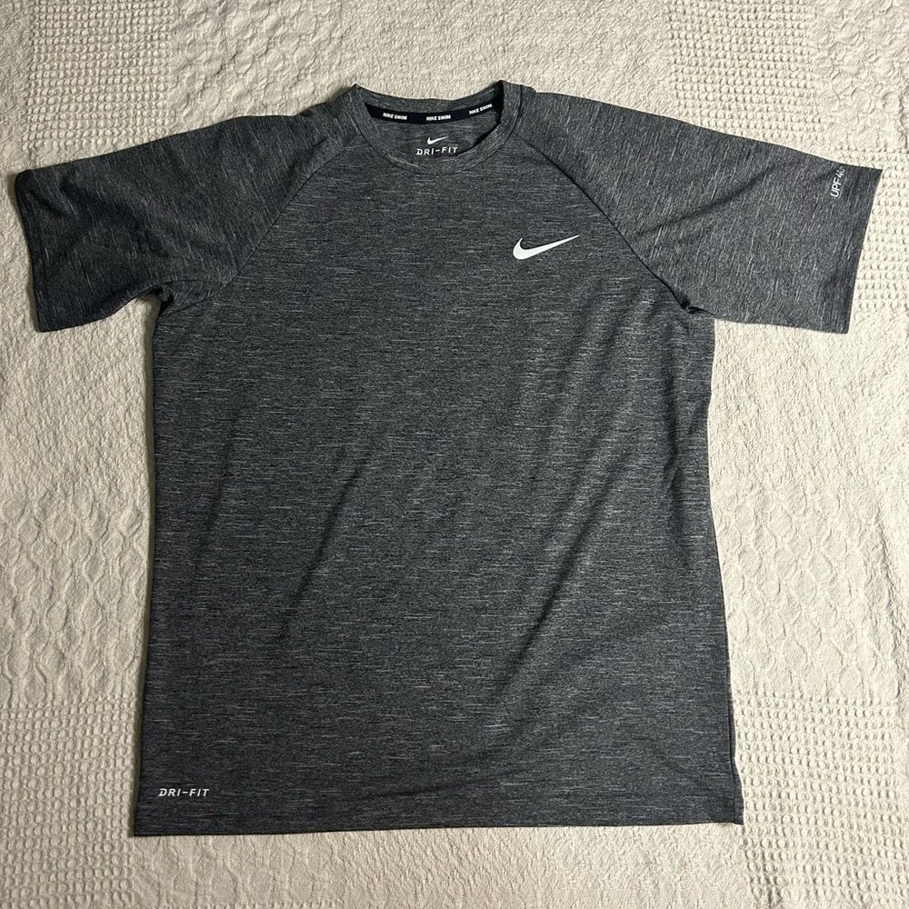 Nike Heathered Grey Swim Shirt